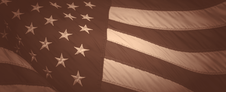 American flag with a sepia filter